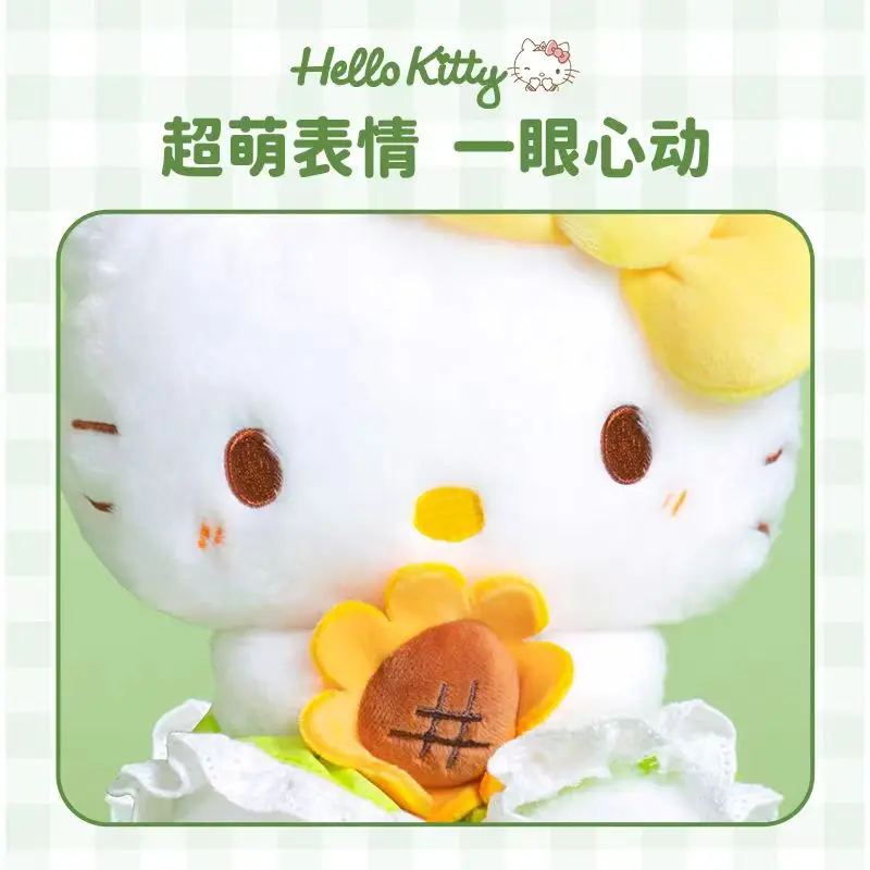 Anime Sanrio Hello Kitty Sunflower Series Stuffed Toys Cute Plush Toys Kawaii Dolls Plushies Birthday Gift For Kids Girlfriend