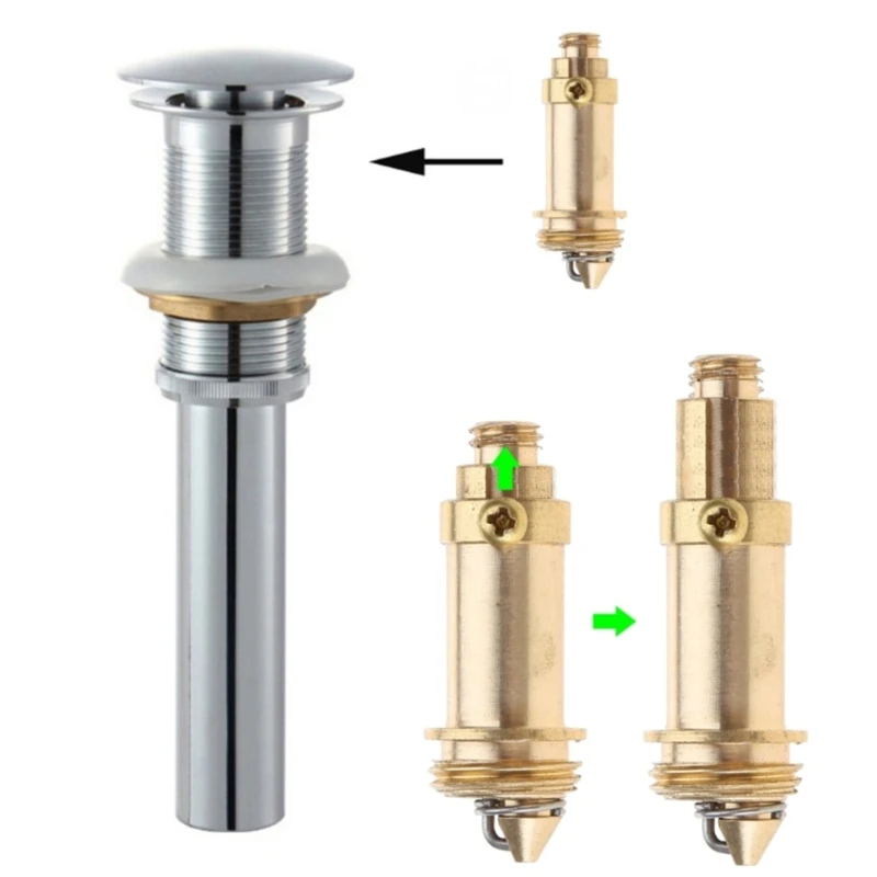 Sink Drain Stopper Plug Bolts Replacement Push Spring Plug Bounce Valves Bolts for Bathroom Sink Bathtub Basins