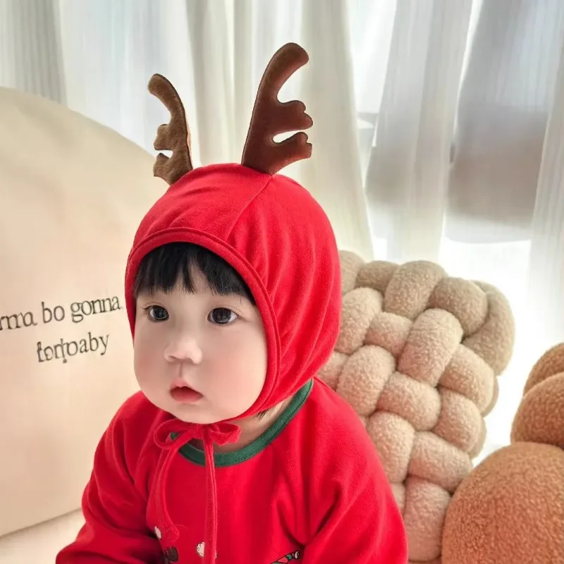 Autumn Winter Korean Baby Jumpsuit Deer Print Design Baby Romper Christmas Costume Long Sleeve Cotton Boy Girl Festival Jumpsuit