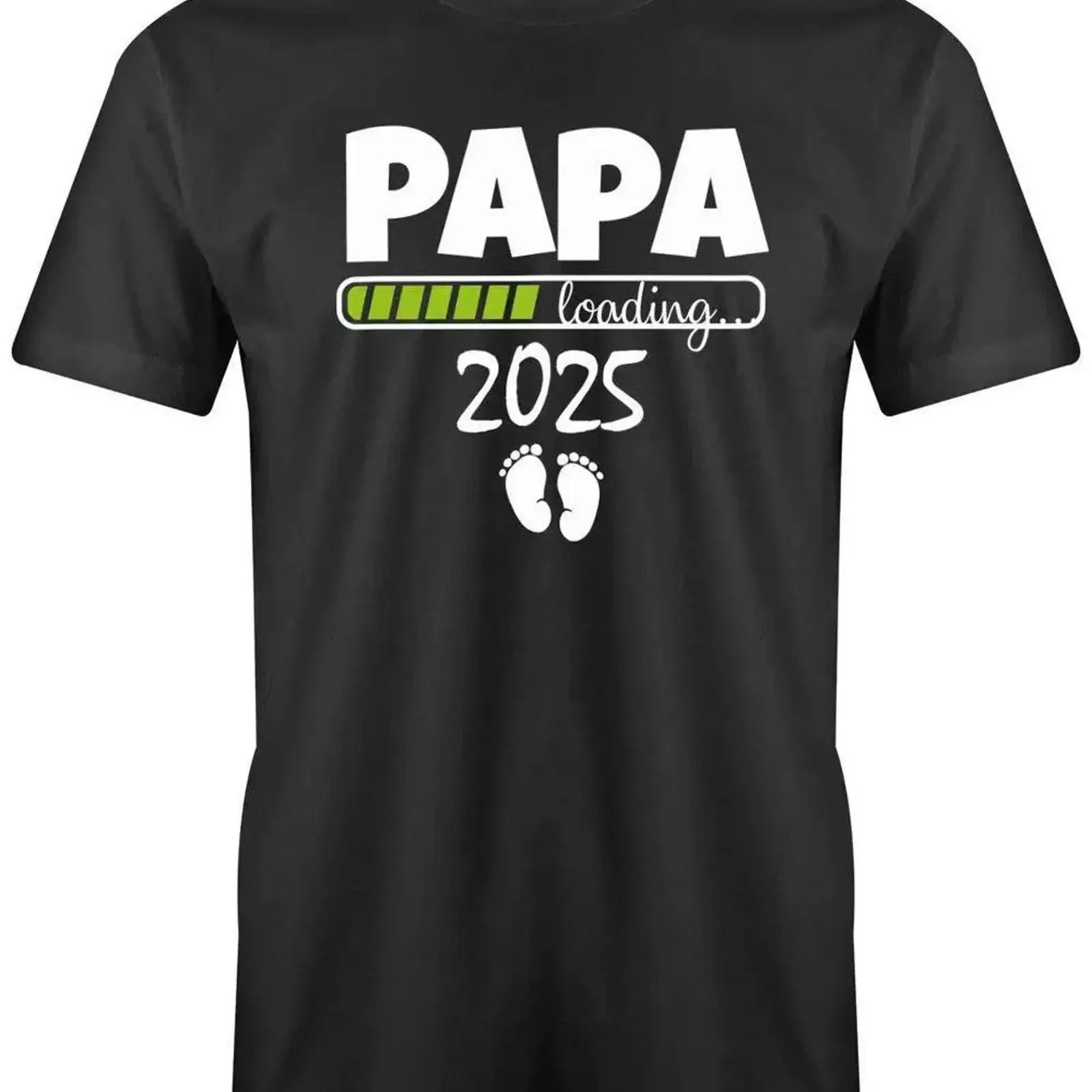 Papa Loading Wunschjahr Geschenk für werdende Väter Herren T Shirt vintage Washed Unisex homme Versatile Stretched Slightly