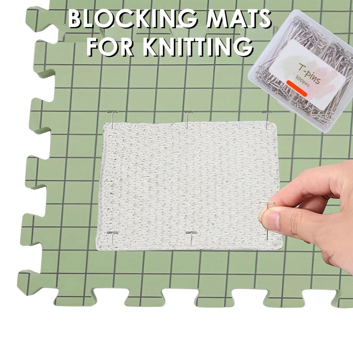 

4pcs Foam Blocking Board Set Professional Grid Knitting Board Foam Knitting Block Mat Reusable Foam Blocking Mats For Beginner