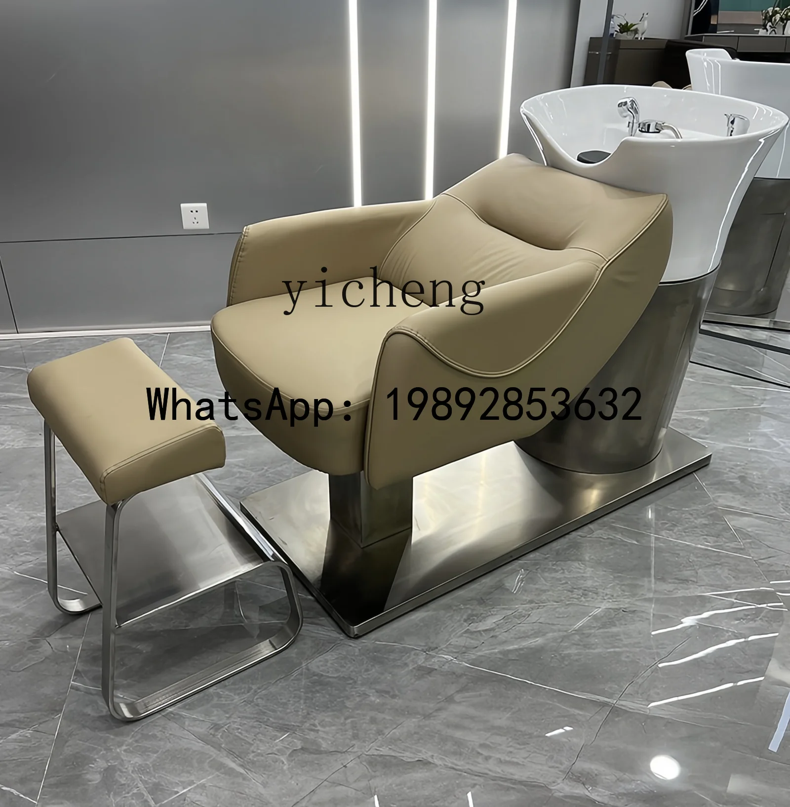 H3  barber shop shampoo bed new high-end hair salon flush bed simple semi-reclining punch bed