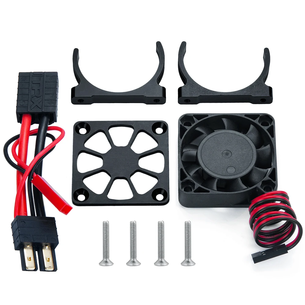 Yeahrun rc carro motor radiador capa ventilador de refrigeração controle temperatura do dissipador calor para 1/10 rc rastreador trx4 atualizar peças