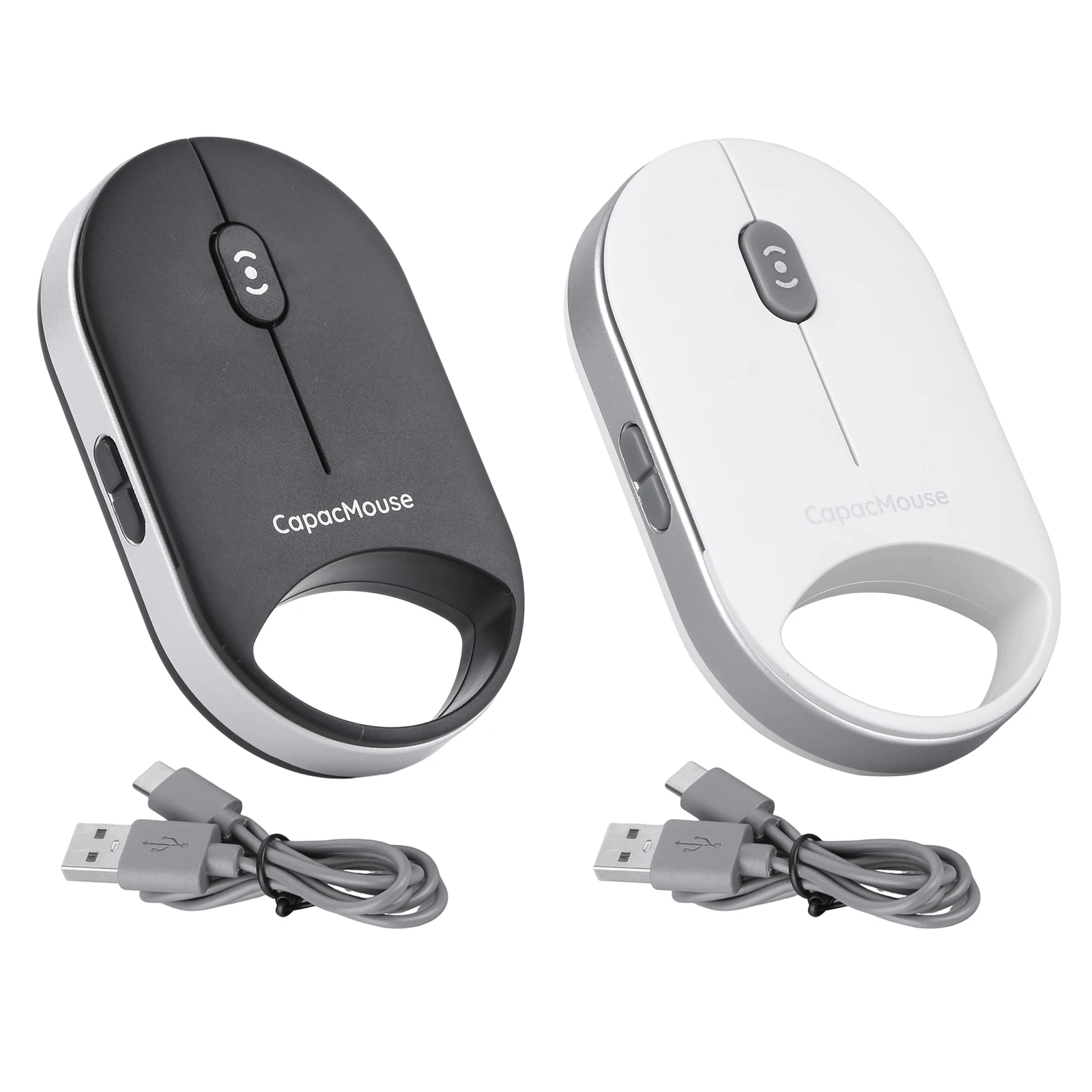 Portable Silent Mouse 3 Mode BT 5.2/2.4G/USB Mini Capacitive Mouse Rechargeable with USB Receiver for PC Laptop Notebook Desktop