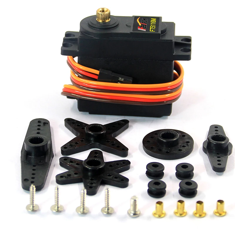 FEETECH FT5116M Servo Digital RC piezas de coche tamaño estándar 6V 15kg.cm Robot protector de engranaje de Metal y brazo modelo RC