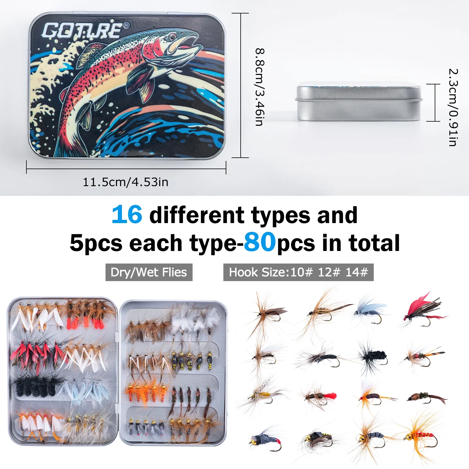 Goture Fly Fishing Rod and Reel Full Kit Carbon Fly Fishing Rod and 5/6 Reel combo Perch Fly Fishing Suitable Foy Stream view 4