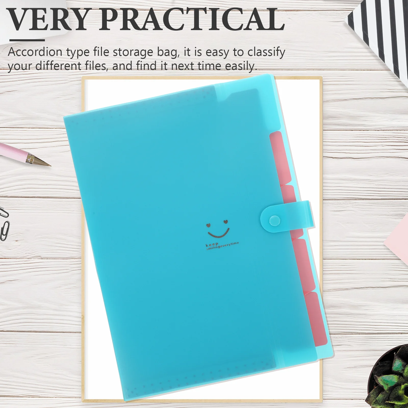 

File Folder for Documents Receipts Bills PP Plastic Expandable Folders Anti Wear Deformation Easy Classification Home