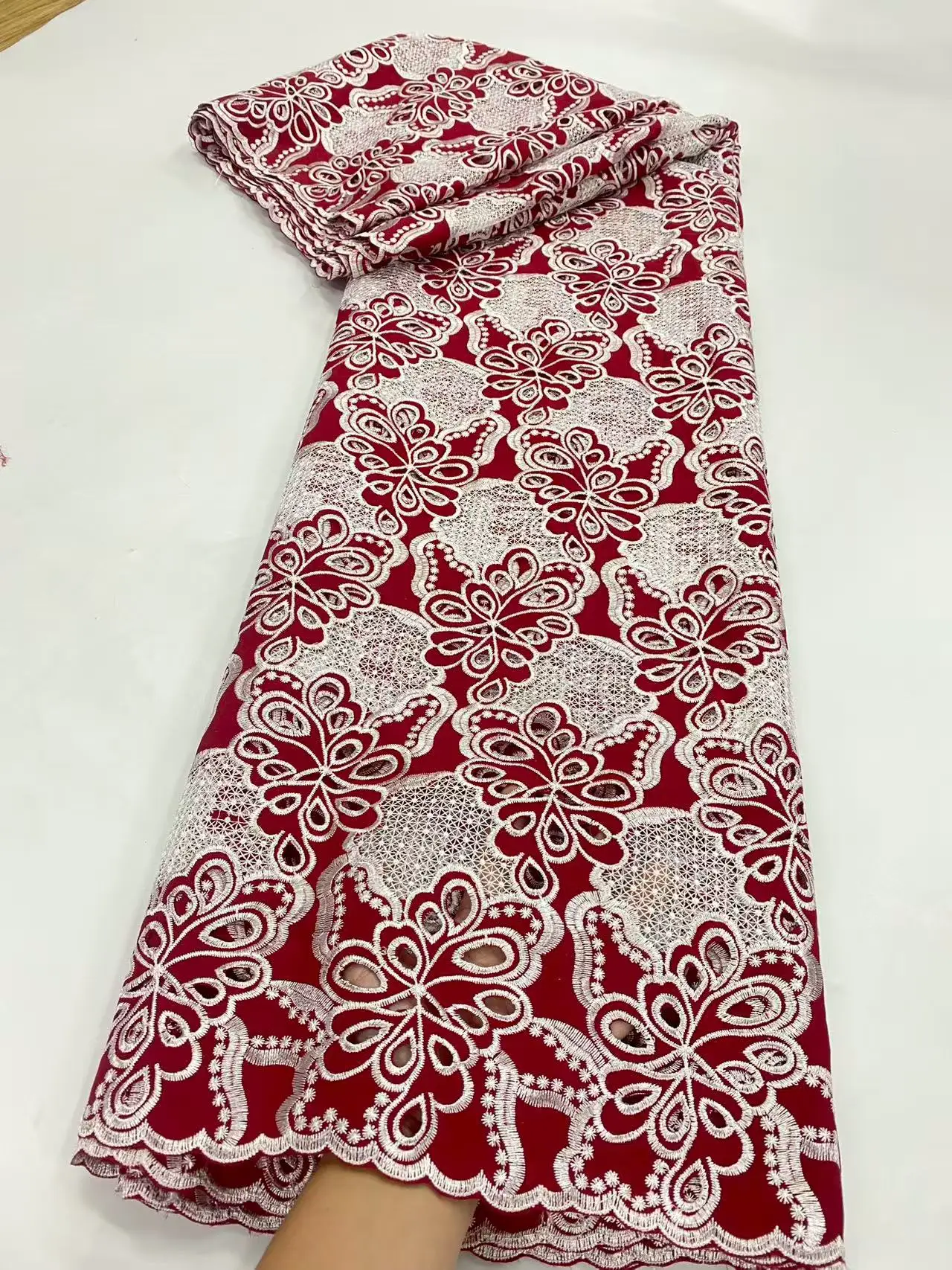 

Nigerian Lace Fabric 5 Yards High Quality 2025 African Lace Fabrics luxury Embroidered Lace Fabrics For Evening Dress A1208-1