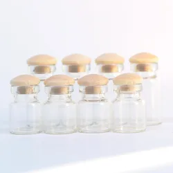 4P Dollhouse Miniature Kitchen Glass Bottles Jars with Wooden Lids Mini Candy Food Spice Seasoning Coffee Bean Storage Container