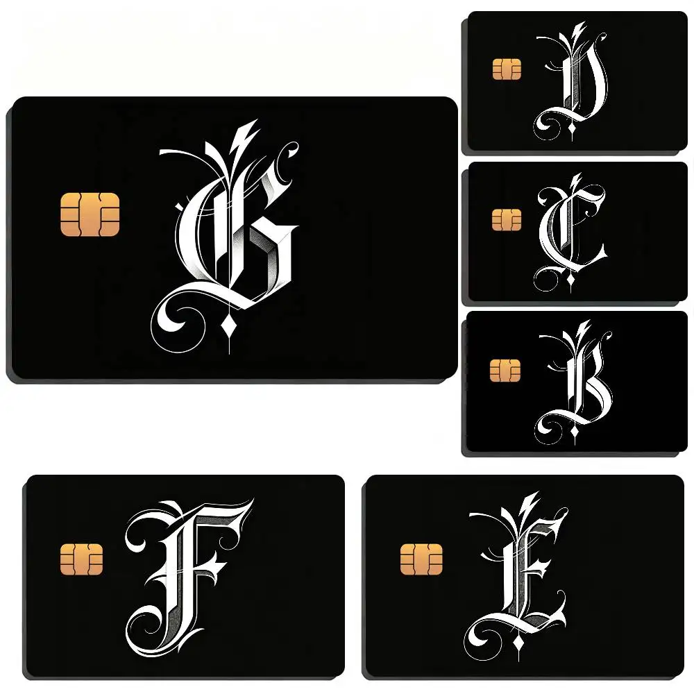 Elegant Letter Design Pattern Film Skin Card Sticker For Bank Bus Metro Credit Debit Card Waterproof