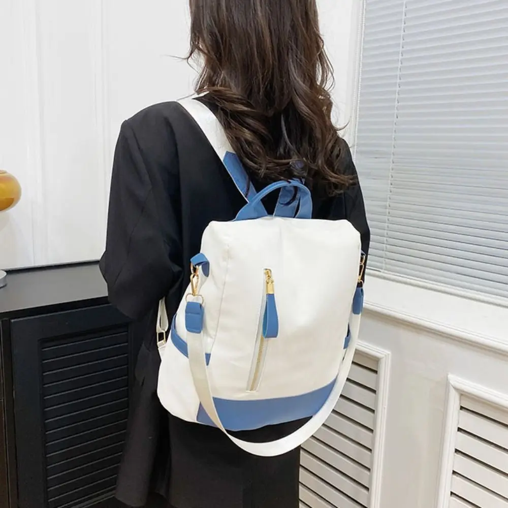 Zaino da donna alla moda di grande capacità Elegante borsa a tracolla casual antifurto Tessuto in nylon Zaino da viaggio femminile impermeabile