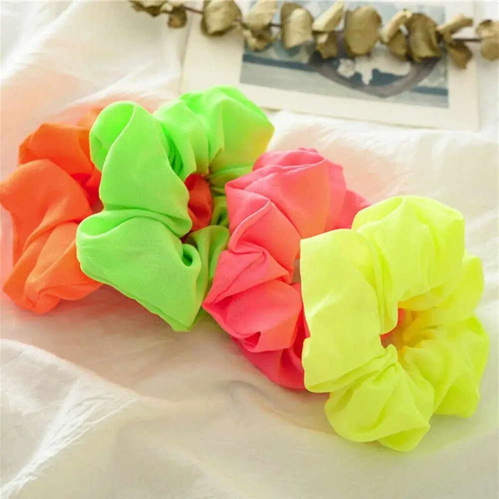 Women Neon Colour Scrunch Hair Ties Hair Rope Headwear Hair Accessories