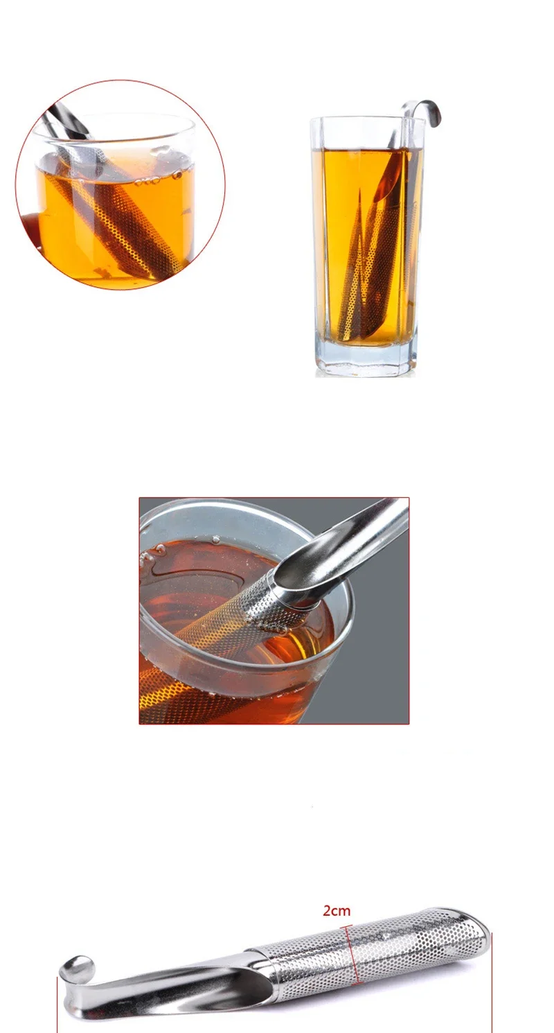 

Multi-Functional 주방 도구Spoon & Filter for Home Travel Stainless Steel Tea Strainer - Portable Pipe Infuser with Holder Фильтр