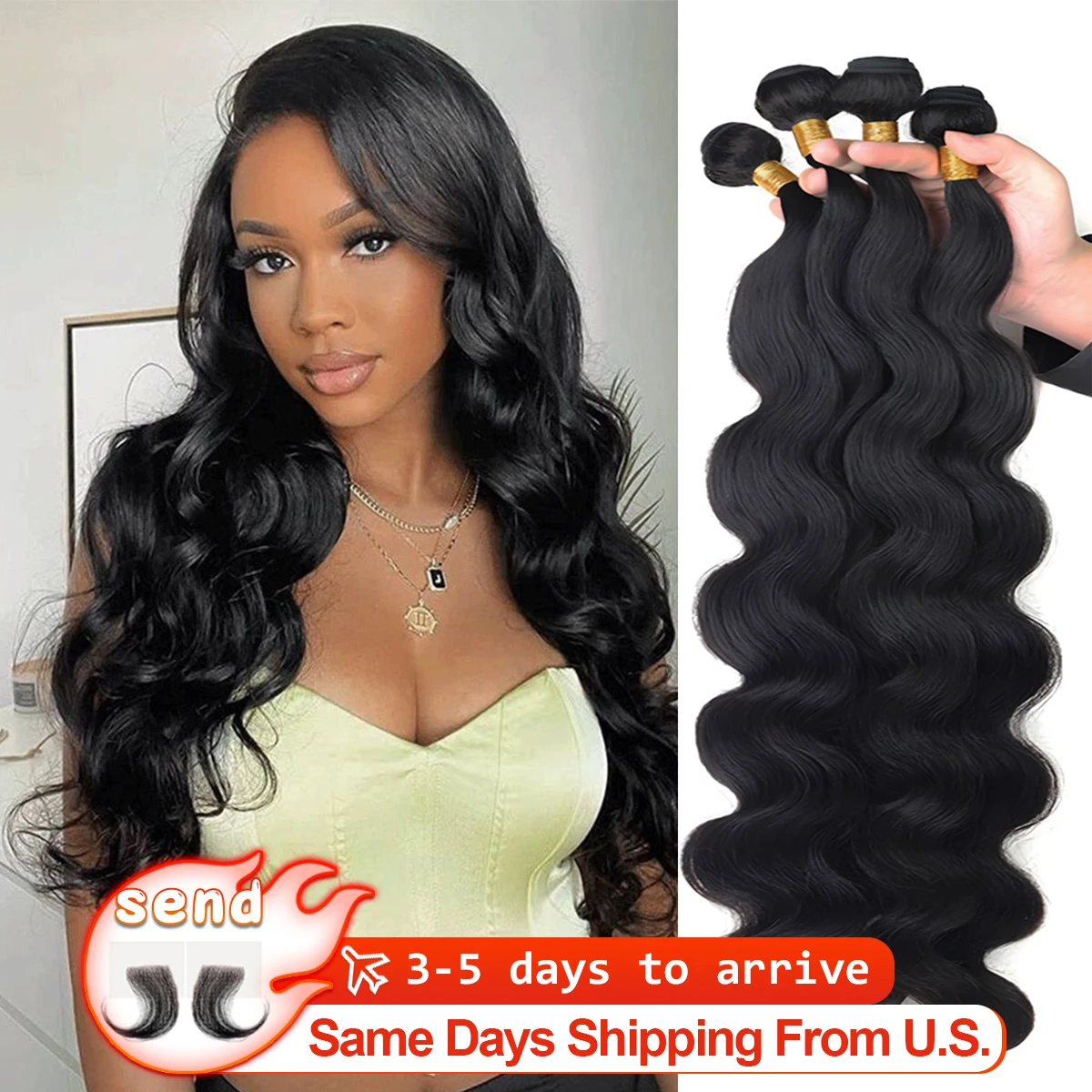 

16A Объемная волна Пучки человеческих волос 30-дюймовые бразильские пучки волос 100% натуральные черные человеческие волосы 2 3 4 шт. Пучки