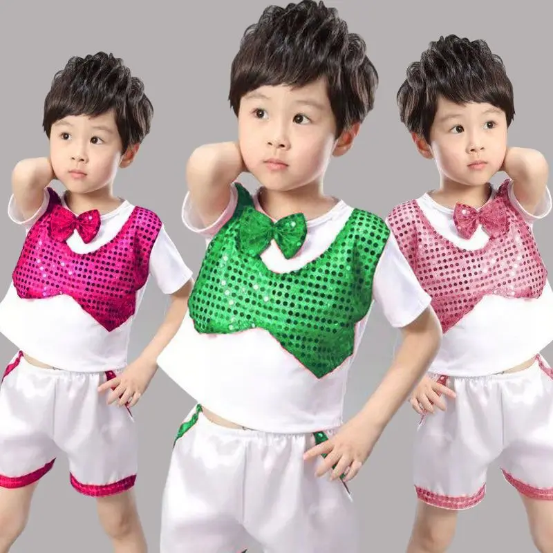 Summer performance costumes for children and boys in kindergarten, choir stage hosting and sequin performance costumes