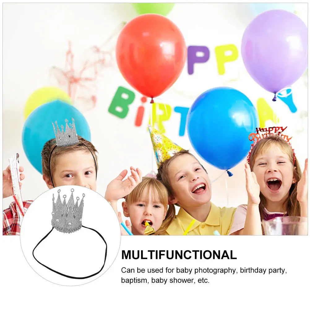 

1pc Crown Headband Rhinestone Tiara For Women Elastic Lightweight Headdress Birthday Party Baptism