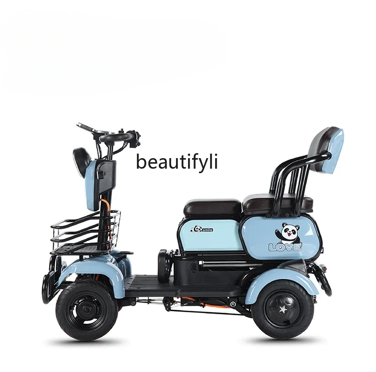 High-end elderly electric scooter to pick up children, small electric four-wheeler, small bus