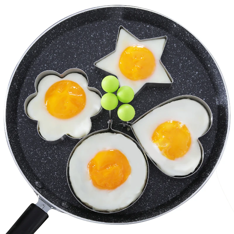 Stainless Steel 5Style Fried Egg Pancake Shaper Omelette Mold Mould Frying Egg Cooking Tools Kitchen Accessories Gadget Rings