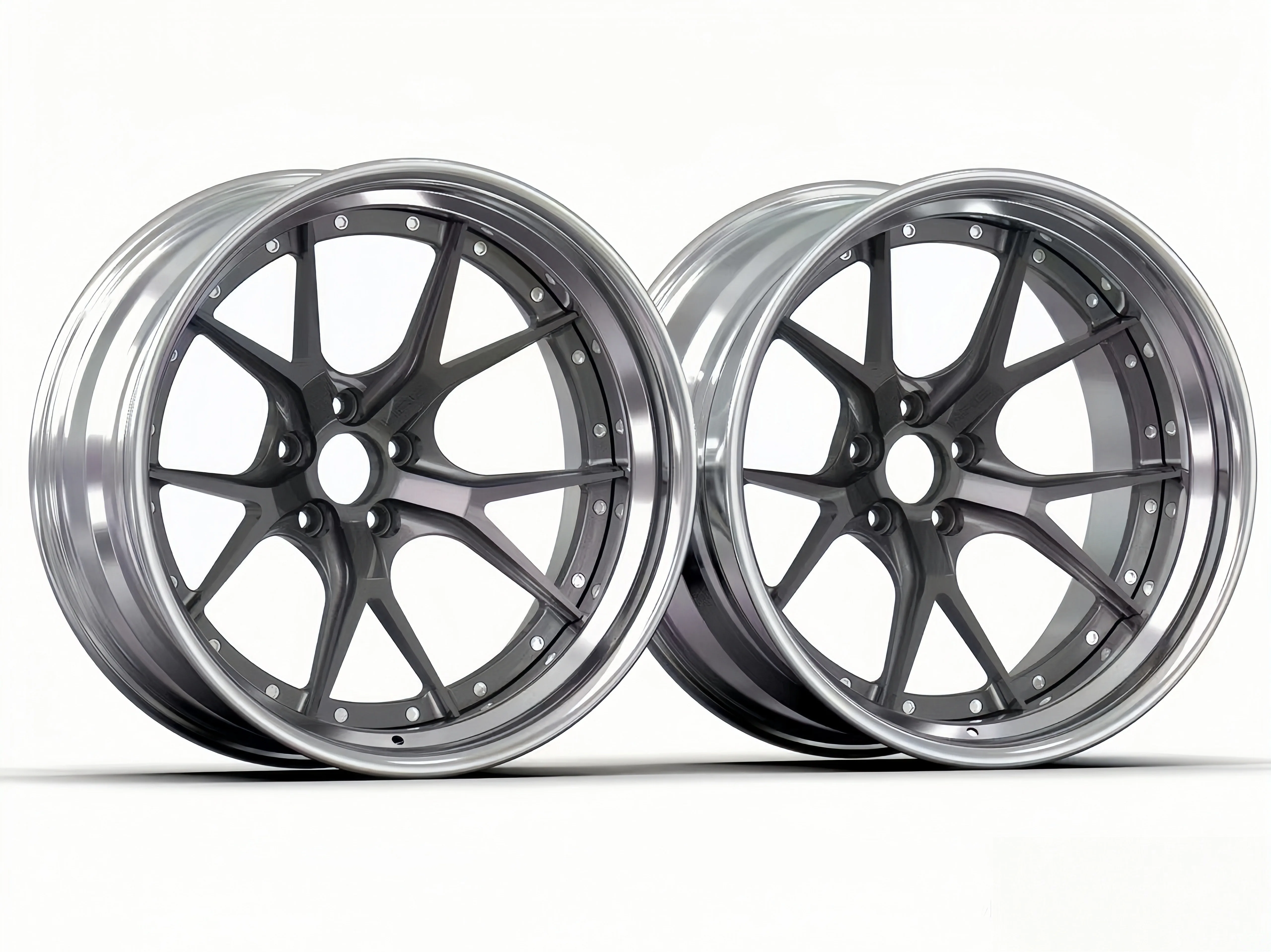 New  deep dish lip Forged Multi-rim 3-piece wheel 5X112 20 22 inch aluminum Alloy racing car wheels