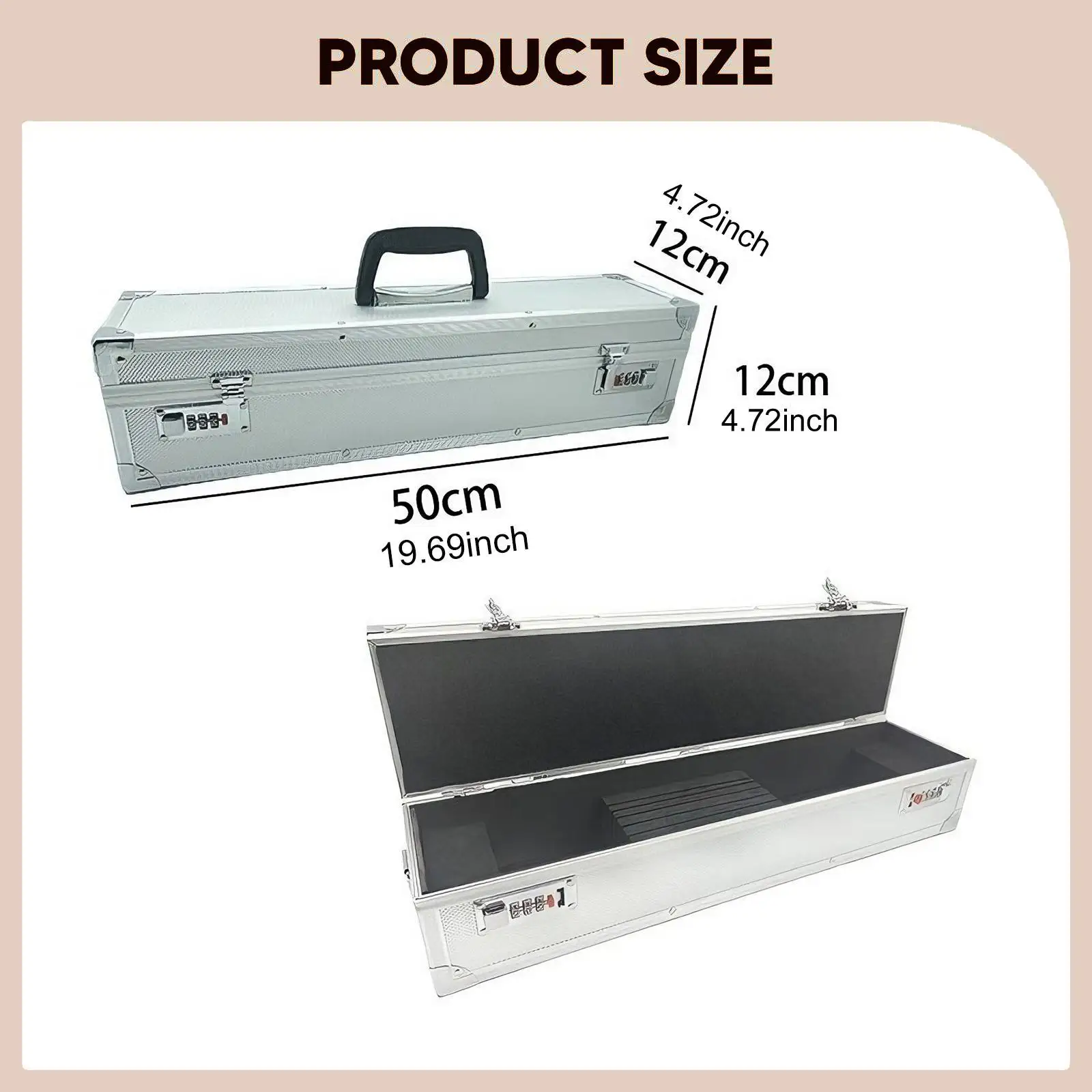 Chef Knives Briefcase Aluminum Alloy Rigid Storage Box Knife Holder Organizer with Strap for Kitchen Work