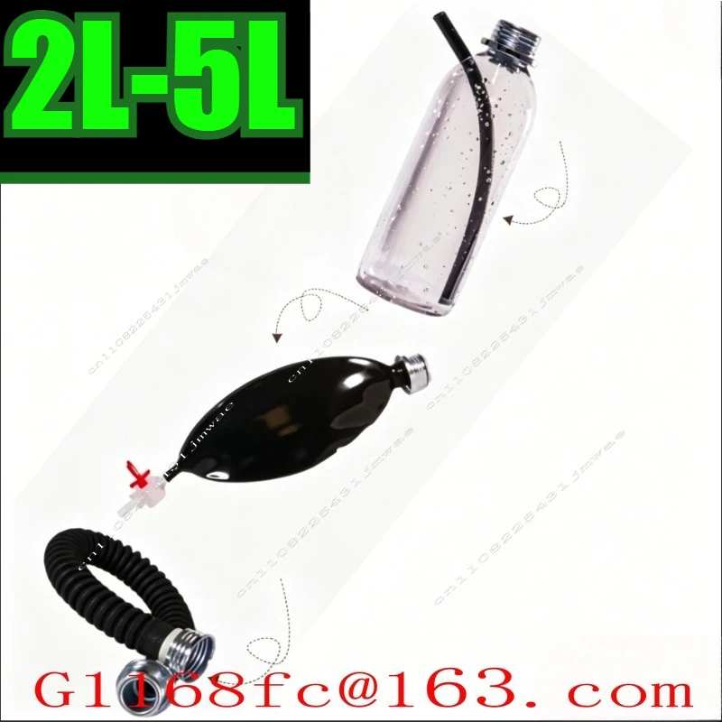 2L-5L High Quality Quick Release Valve Breathing Bag [metal Joint] Control Gas Mask Accessories