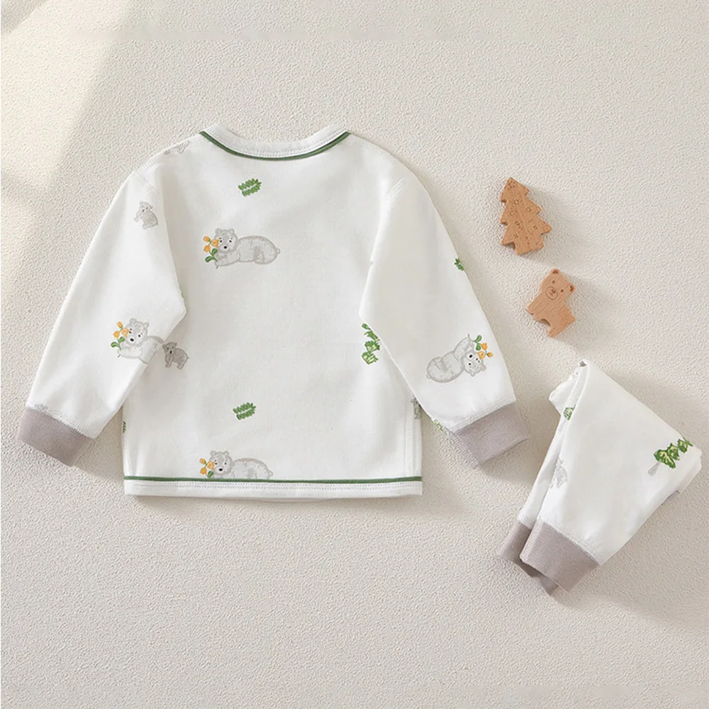 Newborn Girl Baby Sets Combed Cotton Long Sleeve Tops + Pants 2Pcs Spring Autumn 0-3 Months Boys Clothing