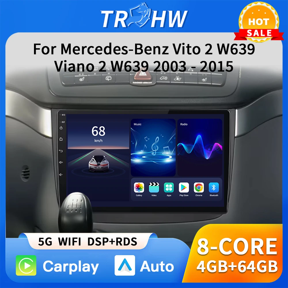 

TRHW car For Mercedes-Benz Vito 2 W639 Viano 2 W639 2003 - 2015 Car GPS Video Autoradio Navigation Stereo Radio 5G DVD BT