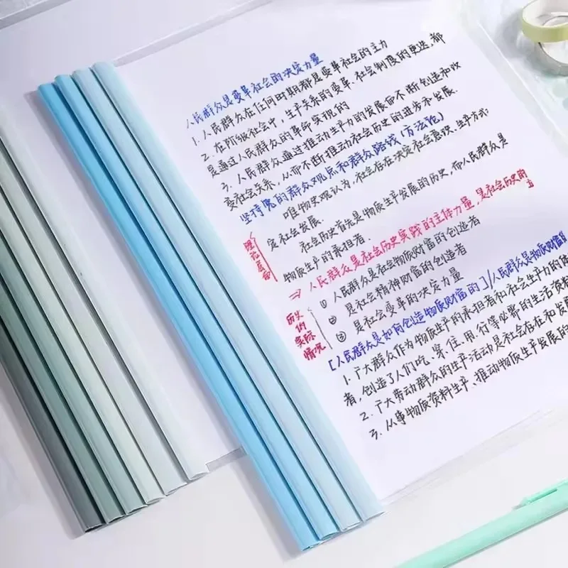 20/10PC Transparent File Document Thicken Draw Rod A4 Folder Test Paper Storage Bag Clip Office Folder Organizer Office Supplies