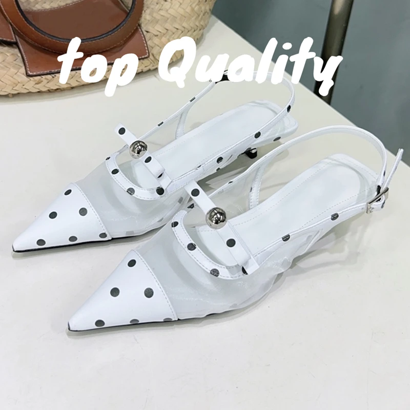 صنادل نسائية صيفية مدببة مصنوعة من الجلد بلون سادة وتصميم كعب منخفض 3.5 سم صنادل بكعب عالٍ #3