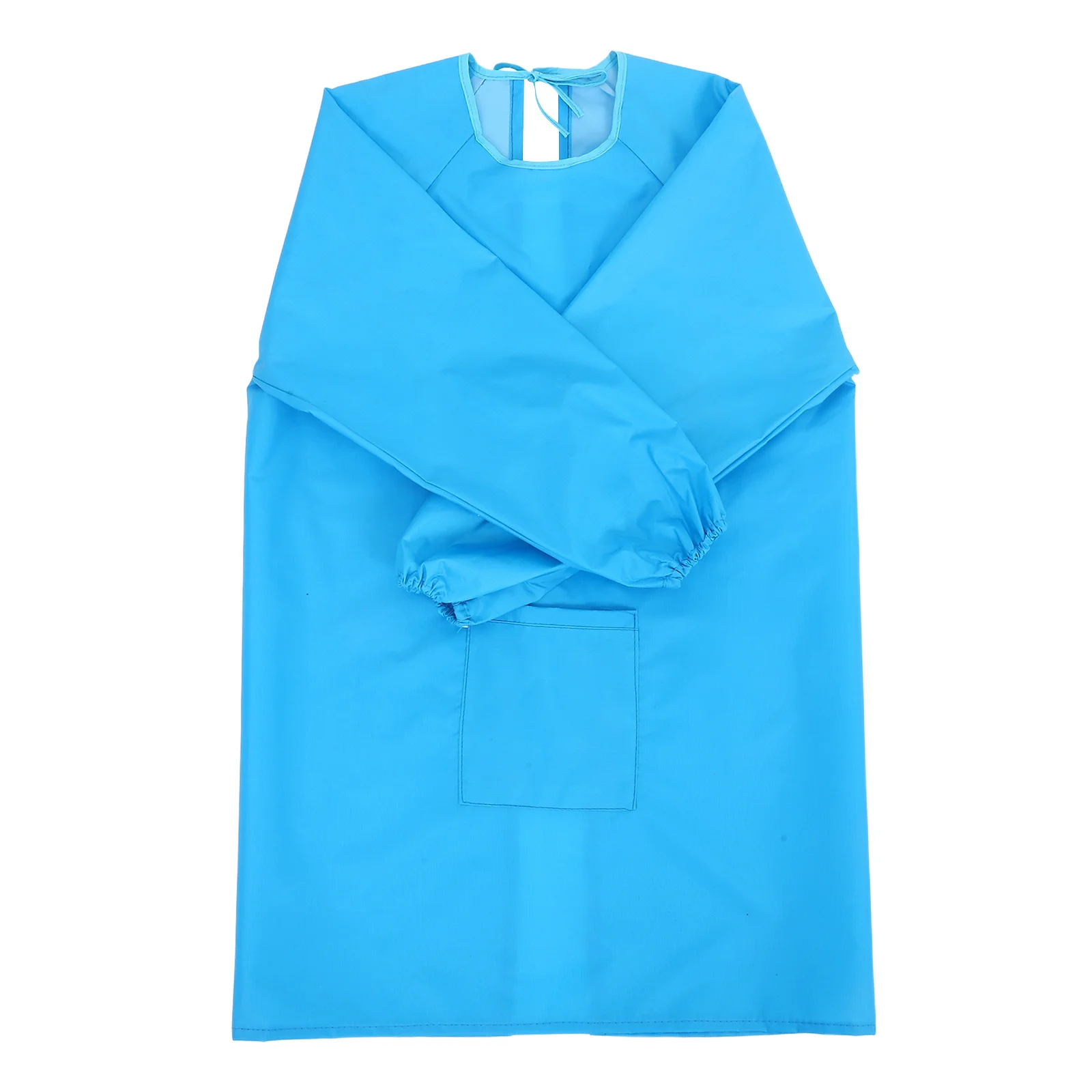 

Blue Long Sleeve Waterproof Kids Apron Painting Smock Pocket Children's Art Apron Toddler Drawing Eating Waterproof Smock