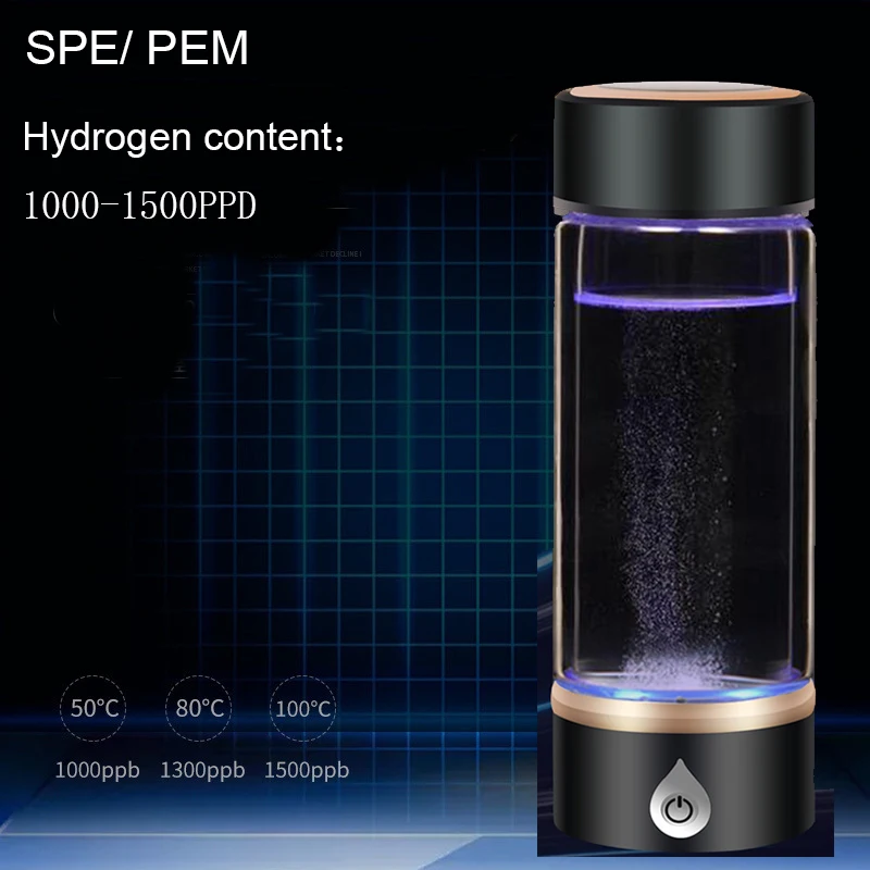 New SPE/ PEM Hydrogen Rich Generator Water Ionizer Bottle with Seperate H2 and O2 High Pure hydrogen PET bottle Use