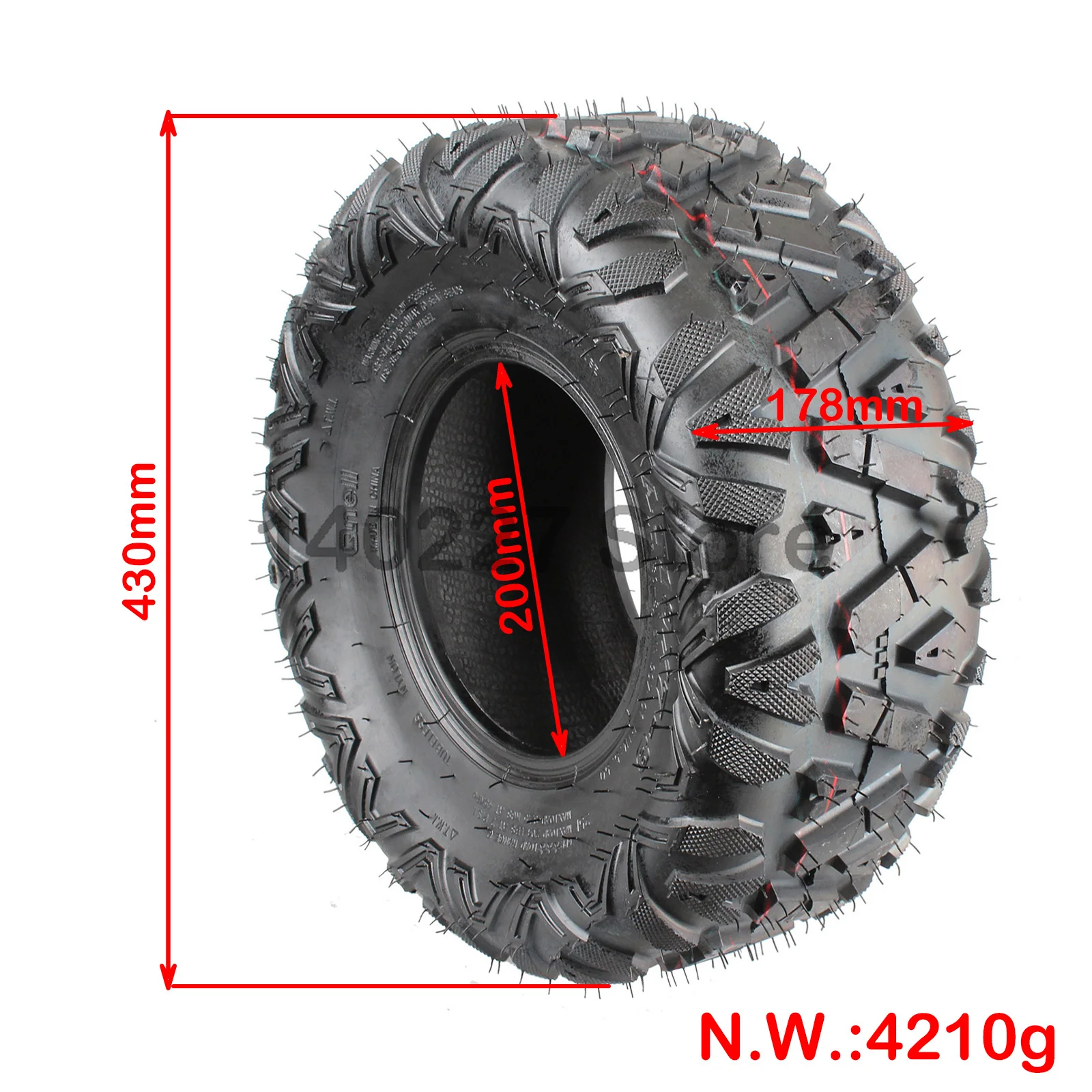 8 Inch Tubeless Tires - Front 19x7-8 Rear 18X9.50-8 Kart, ATV, UTV Dirt Bike Tires, Quad Dirt Buggy Road Tires