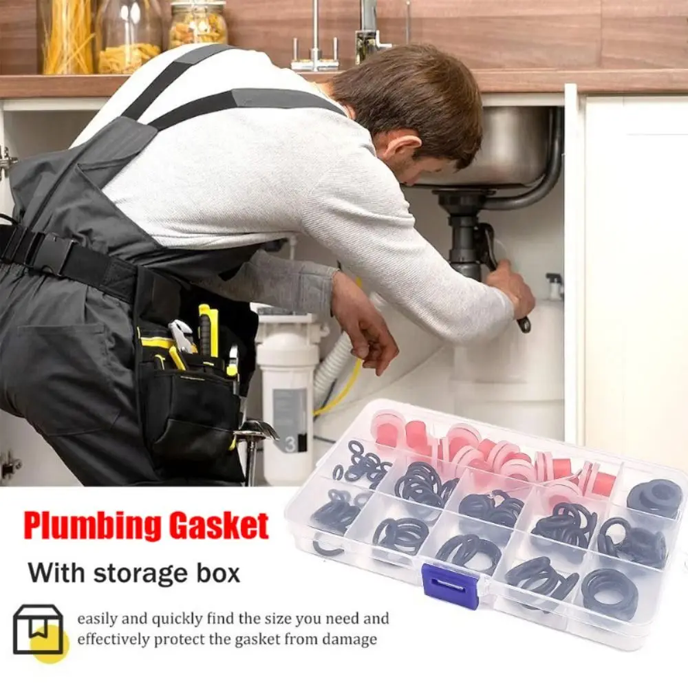 

100Pcs/Box Universal Faucet Gasket Waterproof Corrosion-resistant Faucet Seal O-Ring Wear-resistant Tap Repair Tool