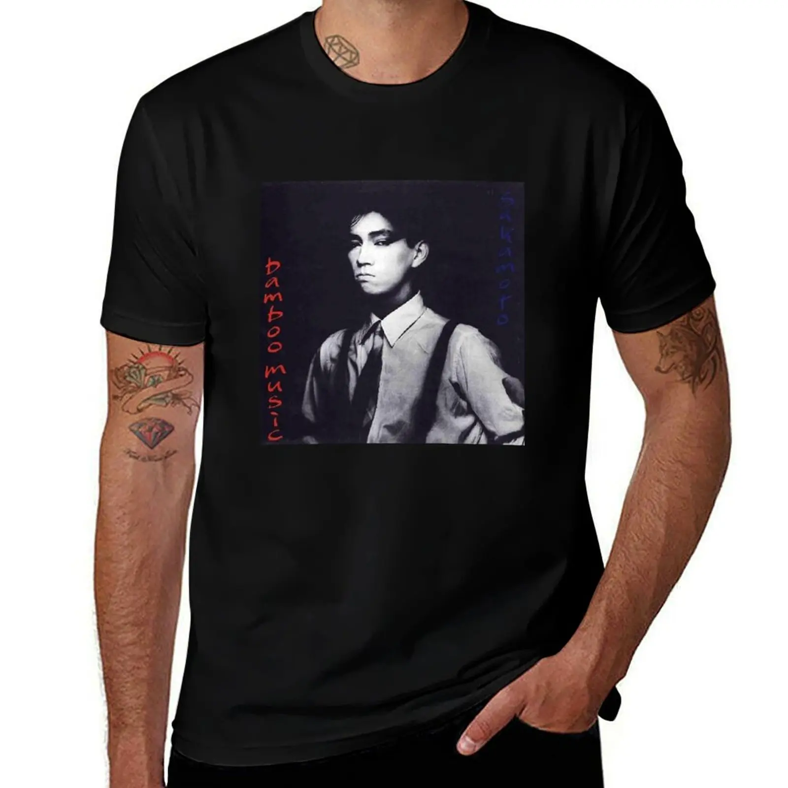

SAKAMOTO man for brand cotton quality luxury percent - shirt t man shirts T-Shirt t BAMBOO RYUICHI high MUSIC 100