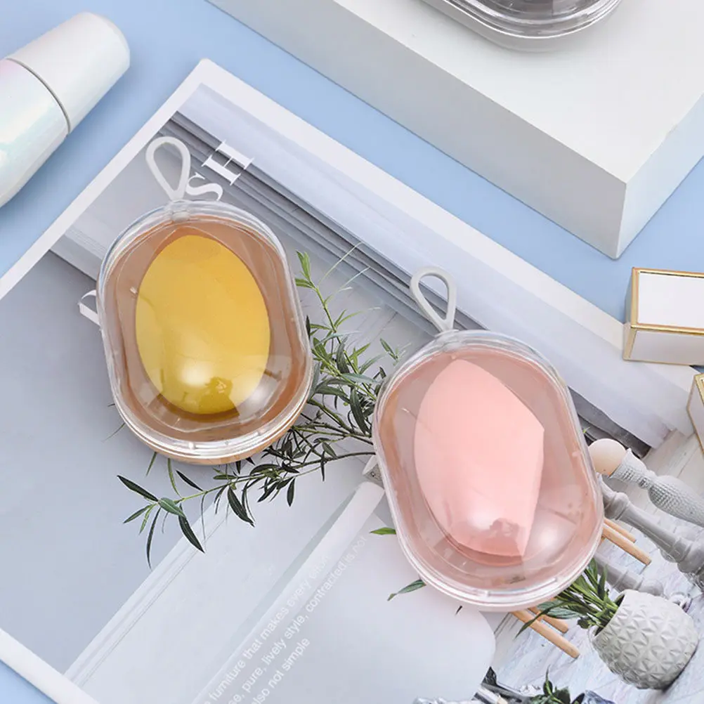 4Pcs Premium Makeup Sponge Holder Set Elegant Compact Beauty Egg Box for Hygienic Storage Travel Friendly Sponge view 2
