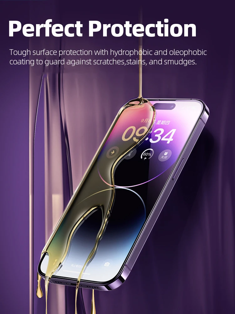 Privacy Screen Protector for iPhone 12 13 14 Pro Max Auto-Dust Removal Full Coverage Screen 2.5D Edge HD Tempered Glass Film