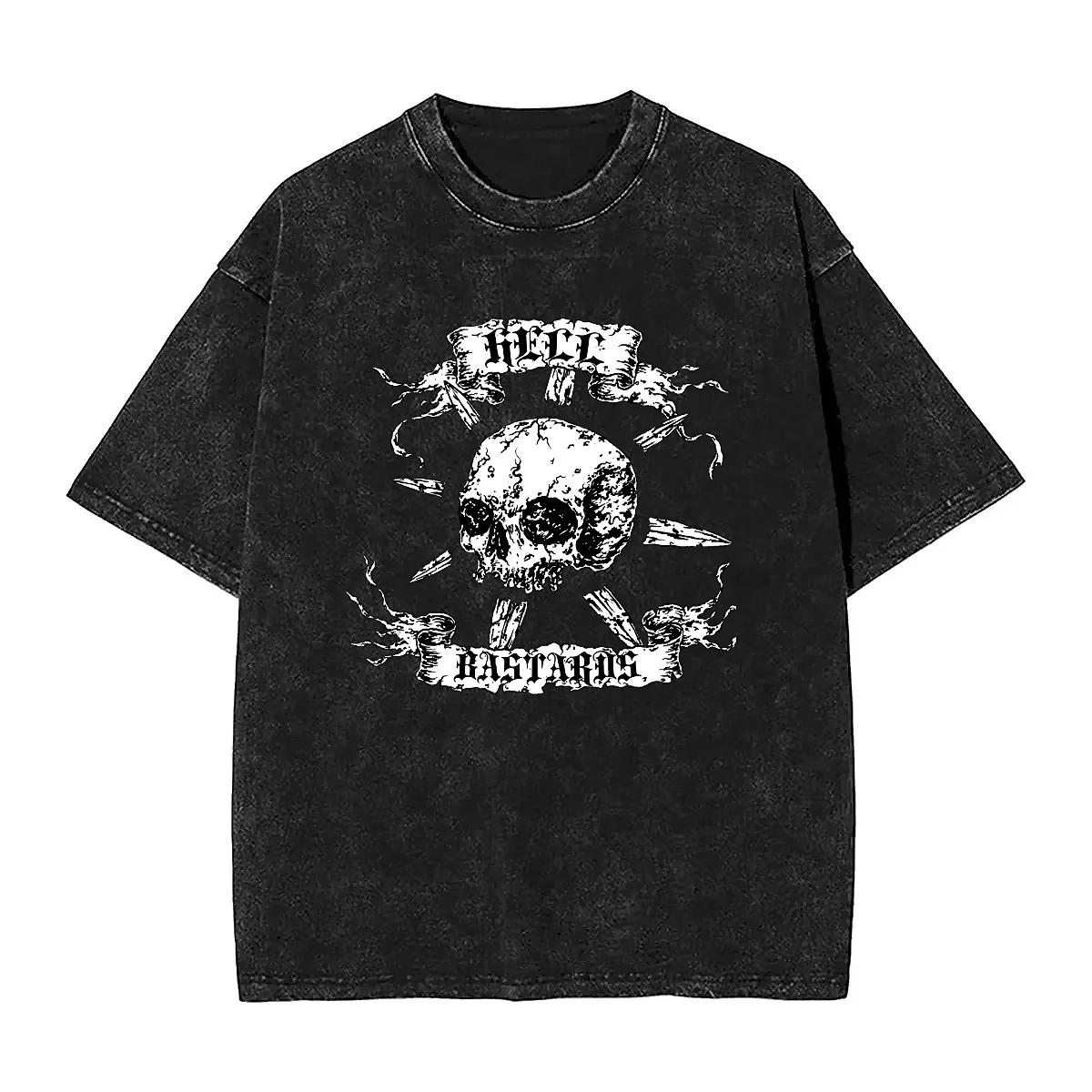 Футболка с изображением черепа Хелла бастарда, летняя футболка в уличном стиле с музыкальной группой, футболка из 2024 хлопка для женской одежды