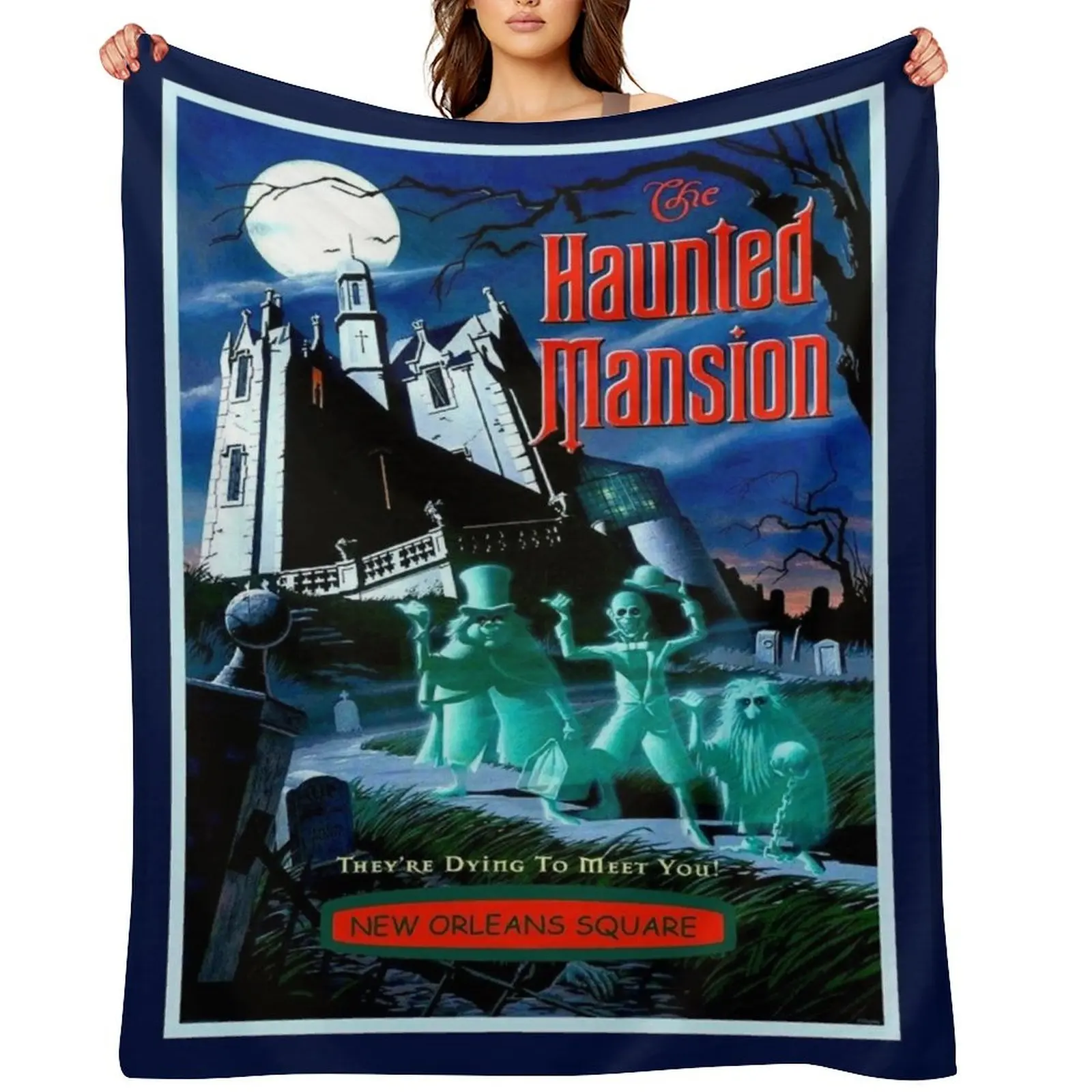 

HAUNTED MANSION : Vintage Ghosts Advertising Print Throw Blanket Quilt Decorative Sofas Polar Decorative Beds Blankets