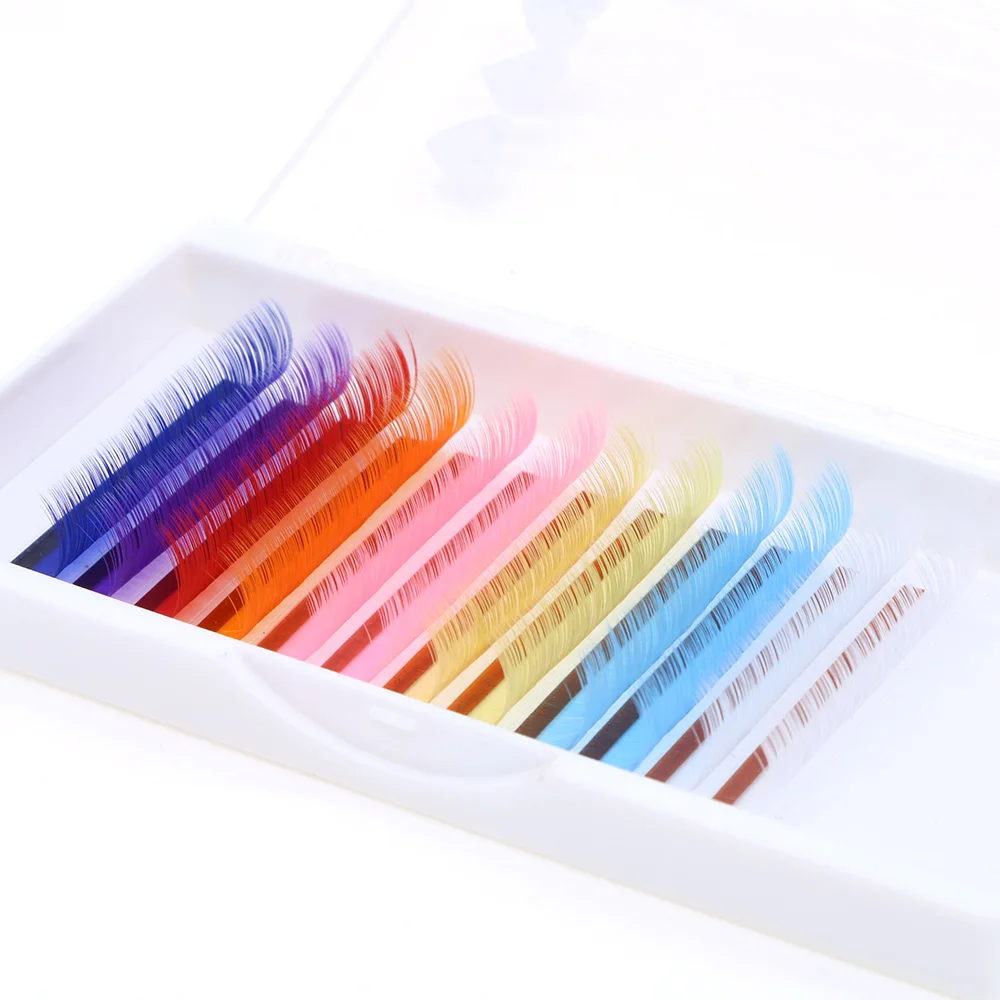 Mix di Extension ciglia finte colorate Make-up per le donne articoli economici Glitter Mink Silk Lash Extension Supplies