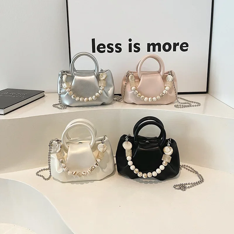 2024 New! Luxury - Style Women's Small - Design Handbag, Pleated Chain - Strap Cloud Bag, High - End Feeling