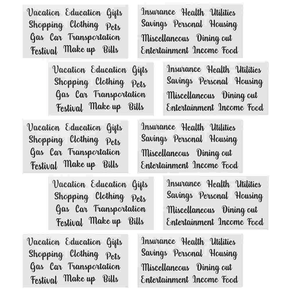 5 Sätze Multifunktion binder Bargeld Budget Aufkleber Aufkleber Etikettierung Versorgungs geld für Planer PVC selbst klebend täglichen Gebrauch zu Hause