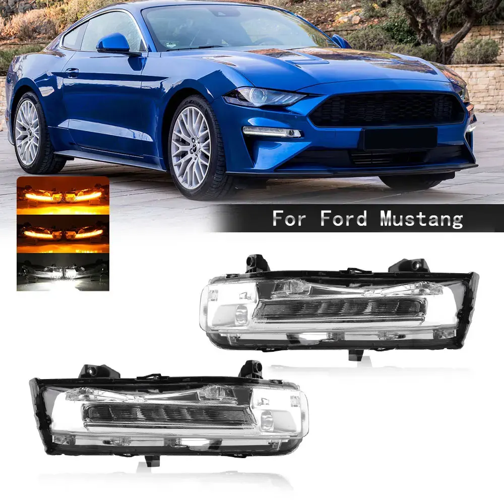 

For Ford Mustang 2018 2019 2020 US Version Car Front Fog lights DRL Fog Lamp Turn Signal Light headlights Car Accessories