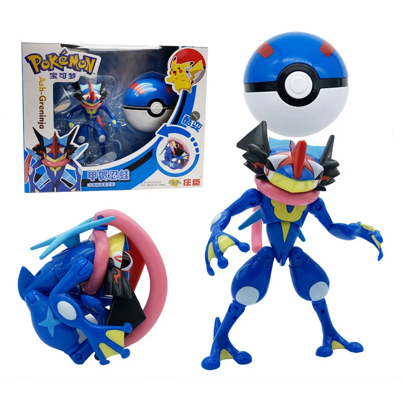 Figuras de Anime Pokémon, Pokebolas, Pikachu, Eevee, Mewtwo, Charizard, Figuras Deformables de Bolsillo, Juguetes para Niños