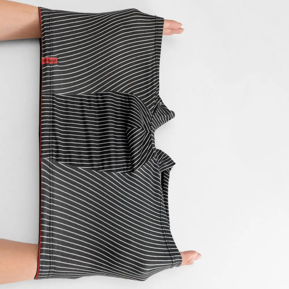 

4PCS Comfortable Stripe Men's Flat Panties Large Size Loose Men Boxer Low Waist Underpants Underwear for Man Gifts