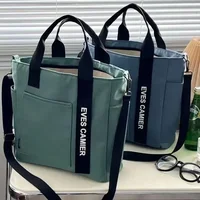 New Casual Tote Large Capacity Shoulder Bag Nylon Waterproof Canvas Handbag Simple Fashion Messenger Bags For Schoolgirl 3