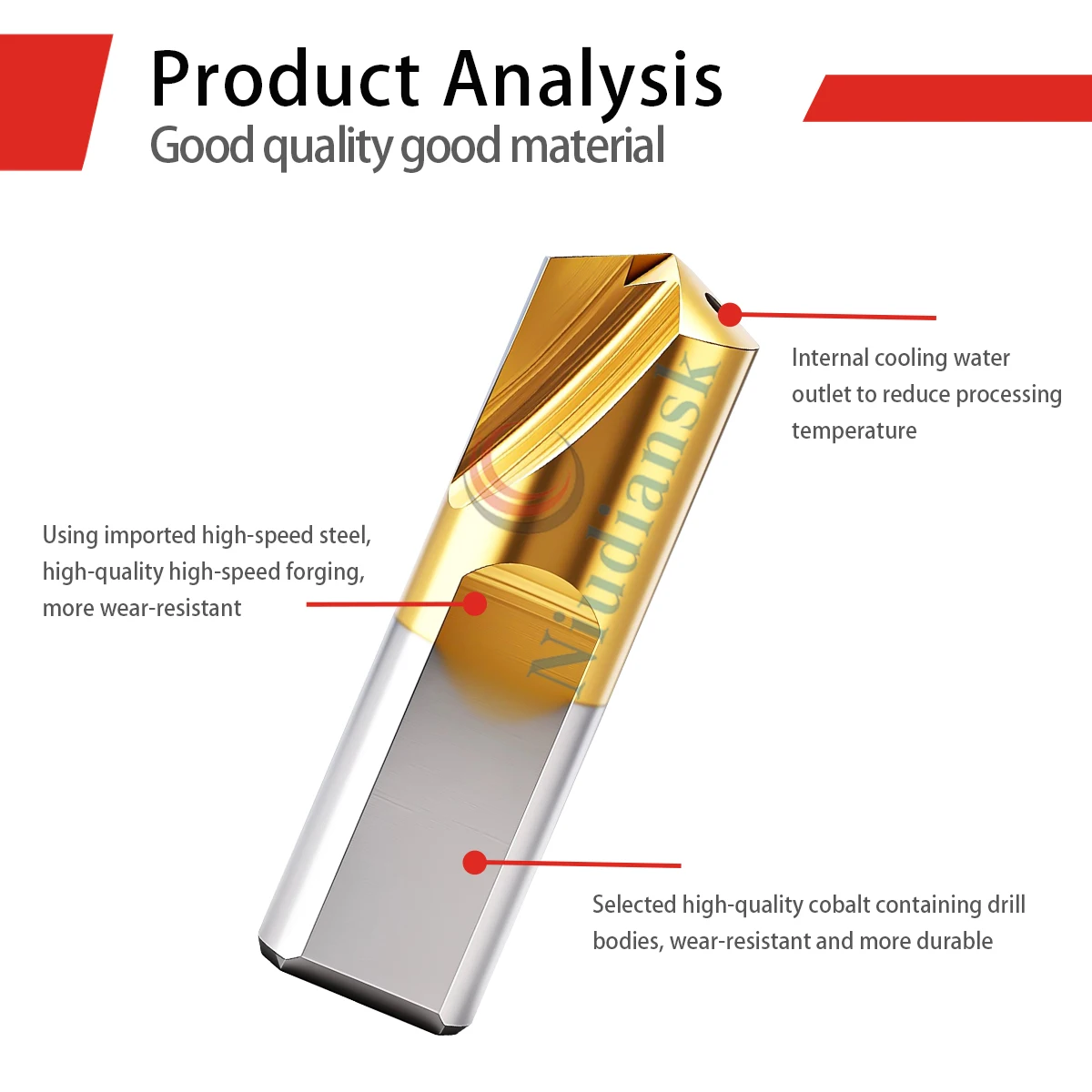VMD Larges Bore High-Feed U-Drill PLD Internal Cold Cobalt Coat Centering Drill Center Fixed Point PLN Directional Drill Bit M35