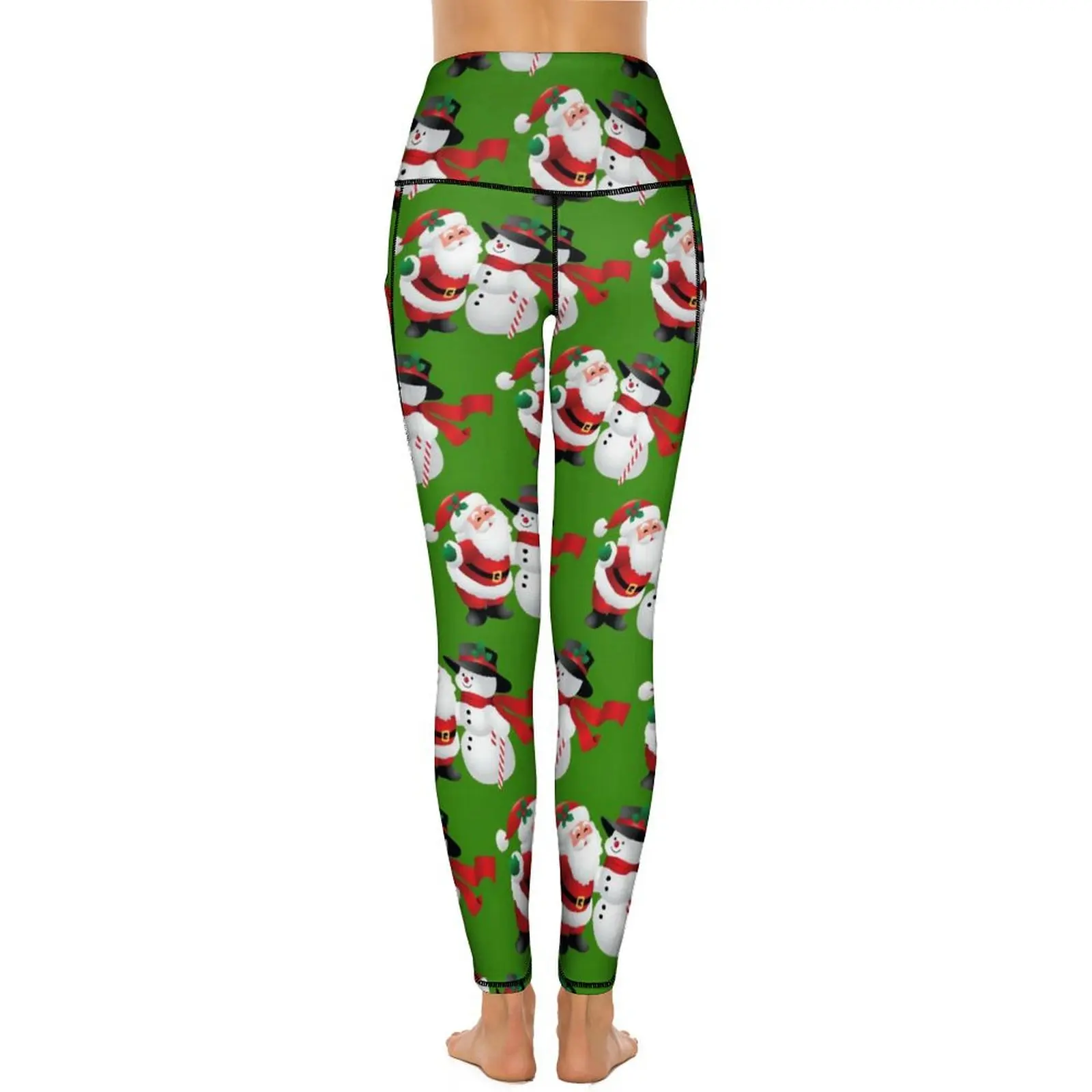 Navidad Santa Claus muñeco de nieve pantalones de Yoga mallas sexis cintura alta entrenamiento gimnasio Leggins moda femenina medias deportivas elásticas