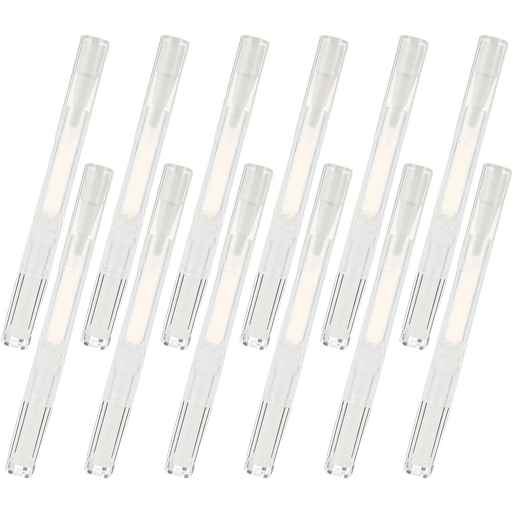 

12pcs Nail Oil Pen Refillable Tubes Transparent PP Portable Lip Gloss Eyelash Nail Nutrition Oil Packing Tubes Growth
