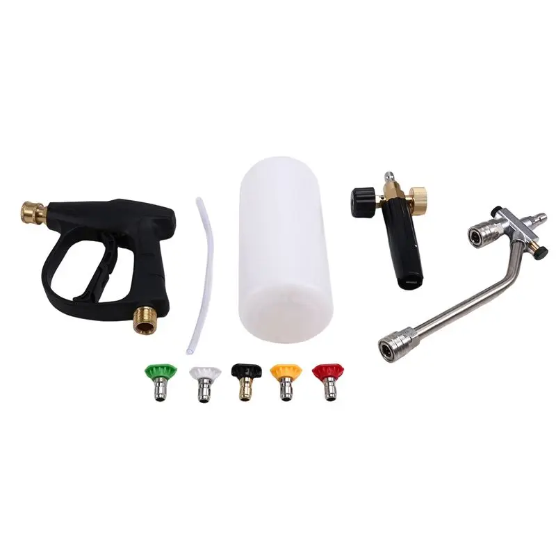 A74E-Car Auto Wash Foam Gun High Pressure Auto Washer Pot Snow Foam Lance Soap Foamer Water Gun Foam Watering Set