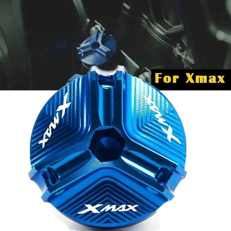 Tapa del Tapón de Drenaje de Aceite para YAMAHA XMAX 250 300 XMAX300 X-MAX 250 2017-2020 2021 2022 (no compatible con xmax400/125) Tapa de Llenado de Aceite del Motor